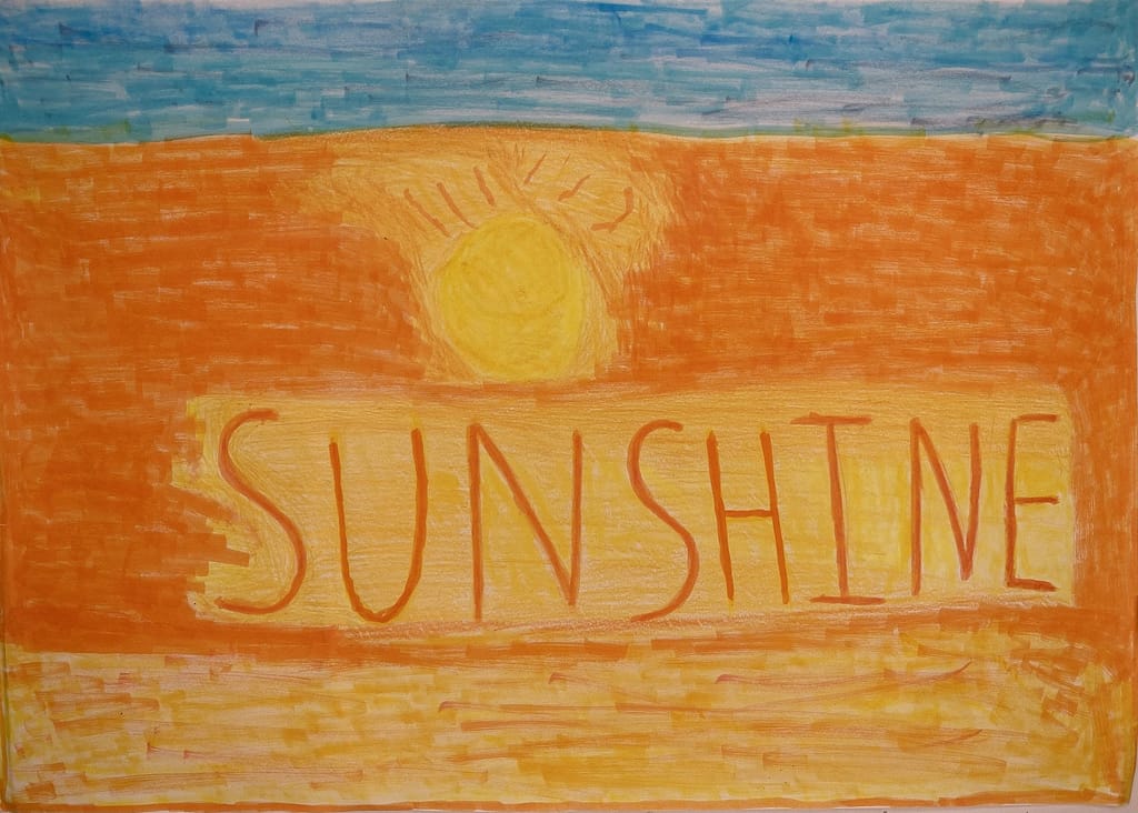 Artwork portraying sunshine by Mark Podmenik